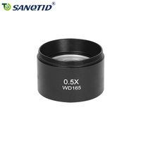 Objectif SANQTID TD-Lens 0.3X 0.5X 0.7X 0.75X 1.5X 2X 0.62X pour microscope monoculaire à zoom, autofocus, IP55, noir, portée de travail 165 mm