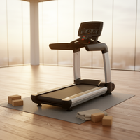 Tapis roulant électrique motorisé professionnel de haute performance avec écran LED et moniteur de fréquence cardiaque sans fil pour salle de sport, centre de fitness et équipement cardio.