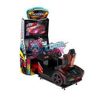 Simulateur de conduite de divertissement coloré pour parc, machine de jeu d'arcade de course à monnayeur, voiture de course dynamique, 4 écrans