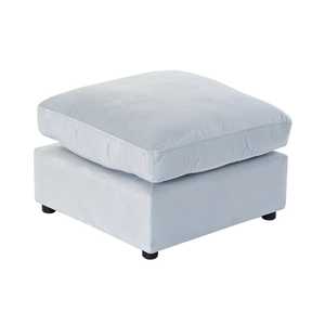 Repose-pieds en polyester et bois 55x55x35 cm bleu clair - Product Image 3