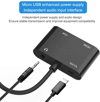 VGA Video dan 3.5Mm Audio Ke HDMI dan VGA Adapter Converter untuk Komputer Desktop dan Laptop, Monitor dan proyektor Dll