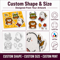 Étiquettes autocollantes personnalisées CAIHE PRINTING en papier brillant imperméable, formats A4/A5/A6, avec découpe Kiss Cut, commandes sur mesure