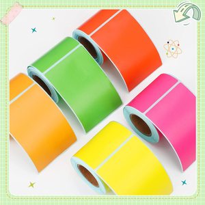 ม้วนฉลากความร้อนเรืองแสงสีสด สติกเกอร์กาวติดรหัสสี ป้ายกระดาษกันน้ำ สำหรับคลังสินค้า ซูเปอร์มาร์เก็ต สำนักงาน - Product Image 3
