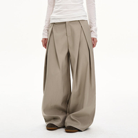 Pantalon de costume décontracté pour homme, coupe droite, ample, à jambe large, taille mi-haute, longueur au sol, style baggy, pantalon de ville, personnalisé ODM