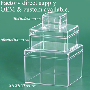 SUNSHING Food Grade Wedding Candy Box Acrylic Coconut Dessert Container with Lid Clear Gemstone Display Boxes Square Case - Product Image 4