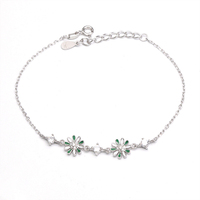 Bracelet en argent sterling 925 avec fleur de marguerite en zircon porte-bonheur, bijoux fins, bracelet en émail pour femmes