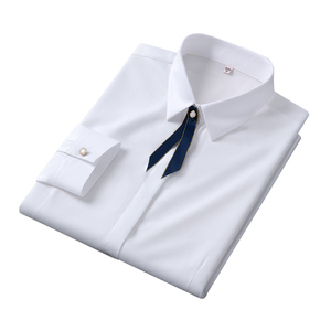 Camicie Formali da Donna su Misura OEM, Maniche Lunghe, <span class=keywords><strong>Polsini</strong></span> Francesi <span class=keywords><strong>Doppi</strong></span>, <span class=keywords><strong>Polsini</strong></span> a Contrasto, Vestibilità Slim - Product Image 5