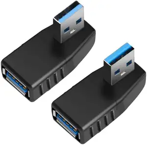 USB 3.0 Adapter 90-Grad-Stecker auf Buchse Stecker Stecker linker Winkel und rechter Winkel 2 PCS