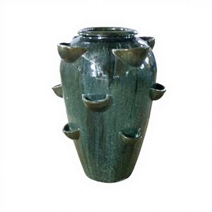 กระถางเซรามิกเคลือบเงาทรงกลมสไตล์วินเทจคุณภาพสูงสำหรับใช้ในบ้านและสำนักงาน ขายส่ง - Product Image 1