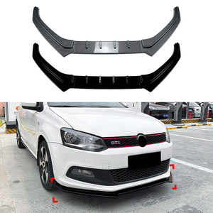 Volkswagen Polo MK5 6R GTI Front Bumper <b>Lip</b> <b>Splitter</b> Piano Black Carbon Fiber ABS 2010-2014 - Product Image 5
