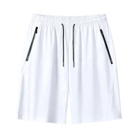 Shorts de sport en soie glacée pour hommes, séchage rapide, respirants, avec poches zippées, pour la course et l'entraînement, été