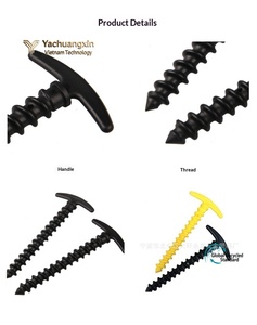 Camping Tent Pegs & Mallets Plastic <b>Screw</b>-in Design for <b>Secure</b> Tent Stakes - Product Image 5
