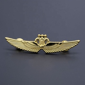 New Design Design Gold Metal Custom Logo Pin Wing Badge