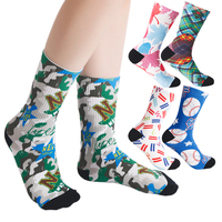 Coloré drôle Sublimation 3D sans couture 360 conception de chaussettes en coton imprimé numérique pour hommes et femmes