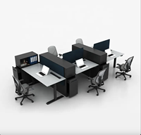 Mobilier de bureau 2 ~ 8 places Table élévatrice à trois étages et double moteur Table élévatrice d'ordinateur de bureau intelligente Table électrique réglable en hauteur