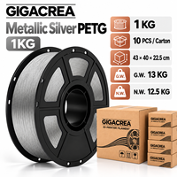 Filamen Printer 3D GIGACREA Metallic PETG 1.75mm 1KG Warna Coffee Gold untuk Pencetakan FDM OEM ODM Label Pribadi Pasokan Grosir