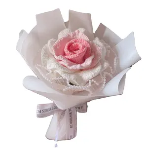 Mutter Valentinstag handgemachte DIY Material-Pack Häk elgarn Strick blume Hand gestrickte Rose Innovatives Geschenk