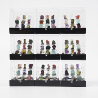 Lot de 9 mini-coffrets de collection de cristaux minéraux naturels, ensemble de spécimens de pierres brutes pour l'étude scientifique de la géologie, cadeau éducatif