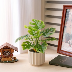 CallaFloral Artificial Monstera Leaves 32cm Potted Plant Wedding Decor Instagram Style Greenery - Product Image 2