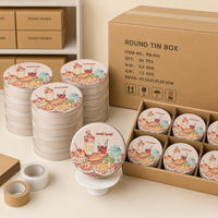 Boîte d'emballage alimentaire OEM en fer blanc pour gâteaux, boîte métallique hermétique dorée avec fenêtre de présentation, recyclable pour boulangerie, biscuits et bonbons