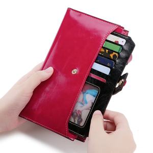 Cartera Larga de Cuero Andong para Mujer, Monedero de Cuero Vacuno Genuino con Bloqueo RFID, Bolsos de Mano para Teléfono, Tarjeteros de Moda Italiana - Product Image 2
