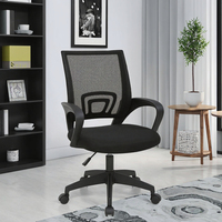 Silla de Oficina Ergonómica Moderna, Cómoda para Estar Sentado por Tiempo Prolongado, Silla de Computadora para el Hogar con Reposabrazos Fijos, Silla de Malla Ajustable para Dormitorio de Estudiantes