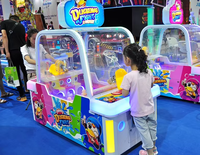 2026 Machine de jeu d'arcade d'intérieur à monnayeur pour enfants, jeu de tir à l'eau 'Duckling Fight' avec tickets, en plastique