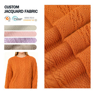 Beautiful Anti Pill Logo Custom Solid Color Knit Jacquard Fashion Fabric for Dresses - Product Image 1