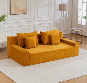 Juego de Sofás Modulares Chesterfield para Sala de Estar con Altura Ajustable, Forma Rectangular, Cubierta de Tela y Relleno de Esponja - Product Image 1