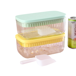 Silicone khay đá cho tủ đông <span class=keywords><strong>Ice</strong></span> <span class=keywords><strong>Cube</strong></span> khay với nắp và bin đi kèm với <span class=keywords><strong>Ice</strong></span> container Bìa biểu tượng tùy chỉnh - Product Image 1