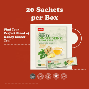 Boisson au miel et au <span class=keywords><strong>gingembre</strong></span> Lipatea-Poudre de thé instantanée au <span class=keywords><strong>gingembre</strong></span> <span class=keywords><strong>Moringa</strong></span>, thé sans OGM/sans gluten/sans caféine, 20 paquets - Product Image 2
