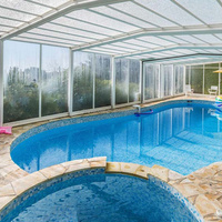 Serre victorien en verre piscine extérieure maison verre photovoltaïque véranda