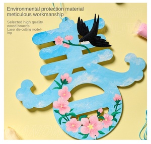 Outdoor Spring DIY Creative Wooden Pendant Kindergarten Dress Art Props Handmade Holiday Supplies Material Bag - Product Image 5