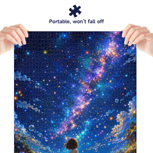 2000 Piezas Rompecabezas de Niña con Cielo Estrellado de Fantasía, Impresión Heidelberg, Troquelado, Acabado Mate, Base de Cartón Gris de 2mm, Marcado Alfabético, OEM a Granel para Manualidades - Product Image 2