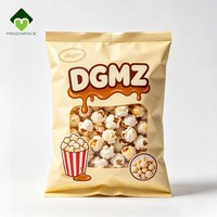 Sachet d'emballage personnalisé pour pop-corn, qualité alimentaire, pochette verticale avec fenêtre pour chips, noix, bonbons et autres aliments