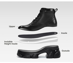 Toptan High-End teknoloji imalat nefes Modern moda deri çizmeler kadınlar için yüksekliği artan ayakkabı 9cm - Product Image 5