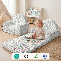 Canapé-lit enfant 2-en-1 pliable en mousse, certifié OEKO-TEX, nouveau style, pour chambre d'enfant