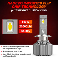 Ampoule automobile ND 140W 2000Lm Cool 9005 H4 H7 H11 Kit de phares de voiture à LED 12V Focos Bombillos Led H4 Modèle X5