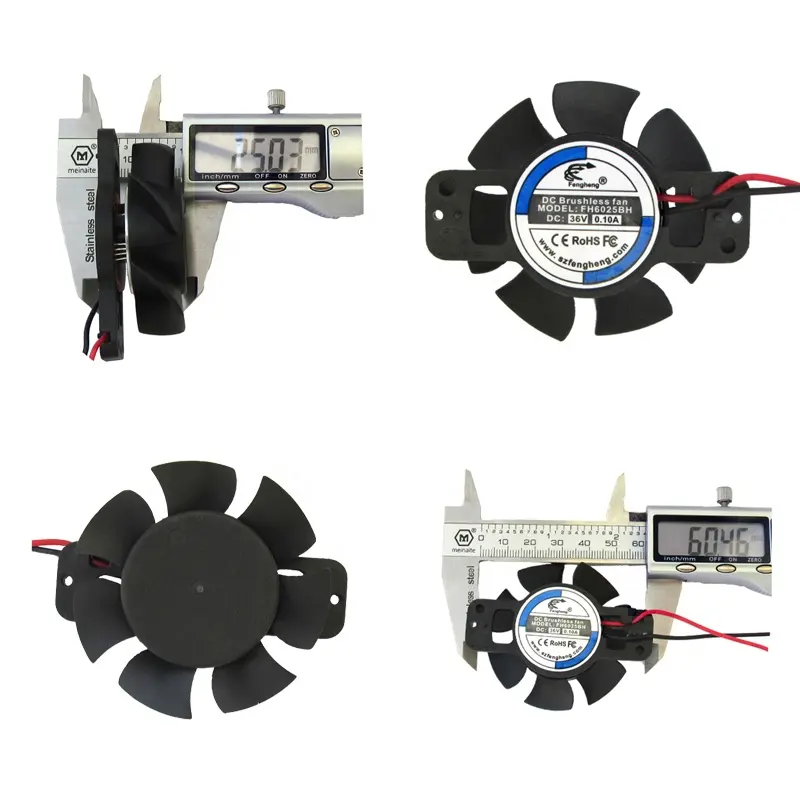 Kipas Tanpa Bingkai Bantalan Lengan 6025 60X60X25Mm, Kualitas Tinggi untuk Lampu LED