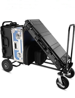 Carretilla de Plataforma Industrial de Acero Hanak de Alta Resistencia con 4 Ruedas, Capacidad de 100 kg, 81 cm x 60 cm x 112 cm, Carro Plegable Resistente para Almacenamiento de Herramientas
