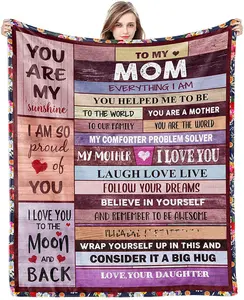 Custom Dad Mom Blankets Son Love Daughter Gifts Friends Personalized Digital Print Letter Blanket