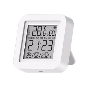 Multifunctionele Digitale Display Binnentemperatuur En Vochtigheidsmeter Meter Thermometer Hygrometer Monitor Met Klok