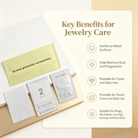 Kit de nettoyage de bijoux avec chiffon en microfibre, lingettes humides et autocollants anti-poussière pour bagues, colliers, bracelets, vente en gros OEM