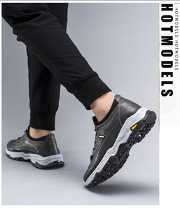 Pu Leather Upper <strong>Waterproof</strong> Anti slip Men's Walking Hiking Trekking Trail Travel Shoes Sneakers <strong>Trainers</strong> for Man - Product Image 6