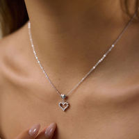 Collier pendentif double cœur en acier inoxydable BinShuo avec chaîne à perles, bijoux romantiques pour femmes, cadeau