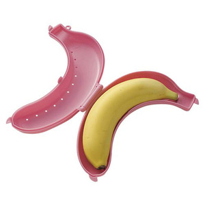 Caja de almacenamiento de alimentos con forma de plátano, contenedor cubierto de plástico, color amarillo, verde, rosa, para guardar frutas, diseño portátil de tamaño pequeño - Product Image 3