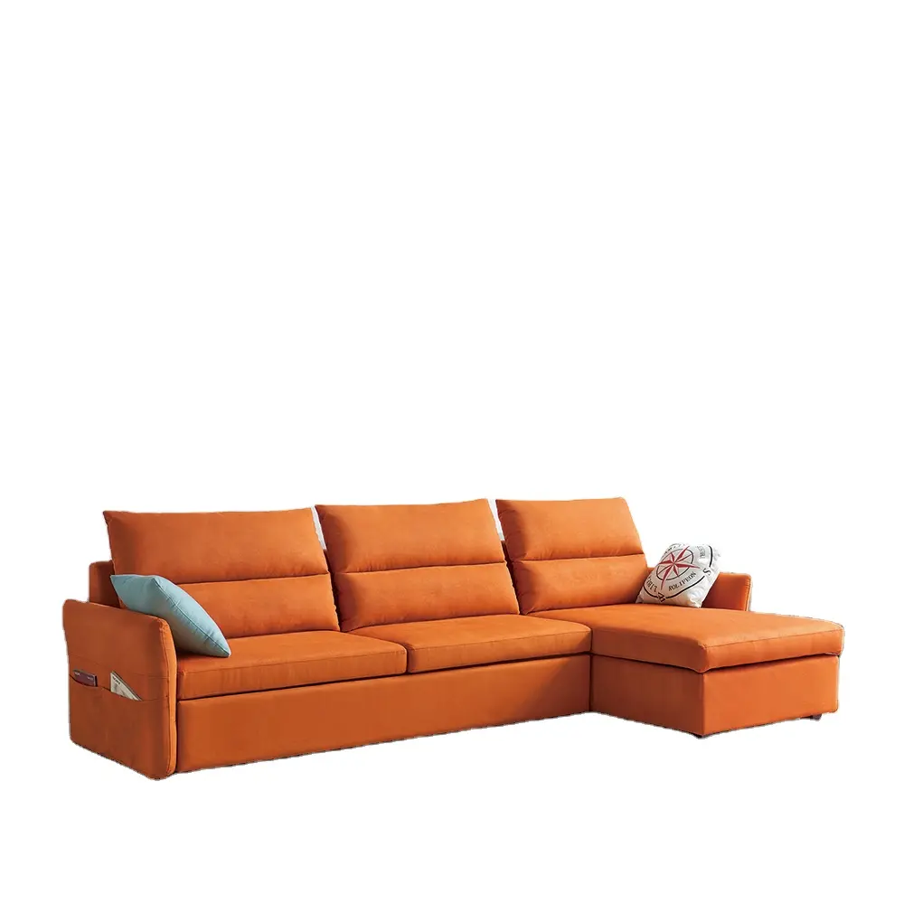 Ahorro de espacio futón barato sofá cama pequeña sala de estar tela moderna sala de estar muebles de tres asientos plegable, SOF