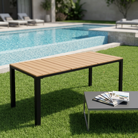 Table basse rectangulaire moderne en plastique pour l'extérieur, table basse de jardin imperméable pour le jardin