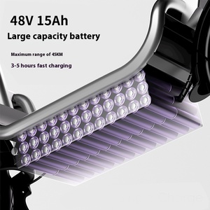 Portable 48V 15AH Folding 250W Brushless Rear <b>Hub</b> Motor 3-Speed Steel Disc Integrated Battery 25km/h T3 T3 - Product Image 4