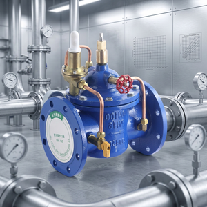 วาล์วควบคุมการไหลของแบรนด์400X <span class=keywords><strong>XF</strong></span> ตัวควบคุมการไหลของวาล์วน้ำไฮดรอลิกแบบปรับได้พอร์ต DN50-DN400เหล็กอ่อนแบบปรับแต่งได้ - Product Image 6